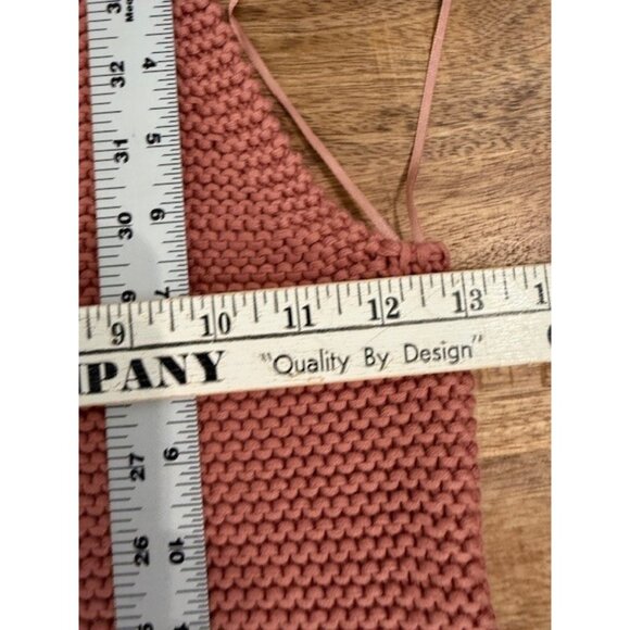 525 AMERICA Born in BKLYN Terracotta Tan Boho Knit Tassle Tie Halter Top XS Beac - Picture 11 of 13